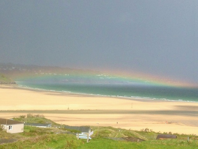 What an amazing sight this morning over St Ives bay, taken from Hayle via @simmo1882